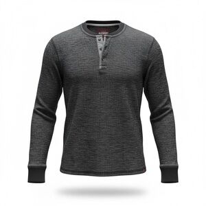 Alesbury Men's Charcoal Henley Long Sleeve Shirt